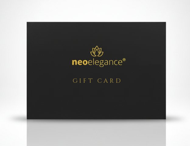 Neo Elegance Skin Clinic gift card in black and gold, Derby